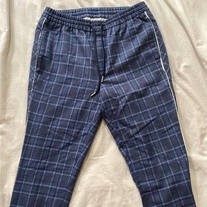 Blue plaid joggers